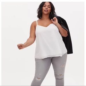 Ivory Chiffon Double Layer Swing Cami • Torrid